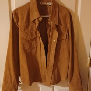 Vintage suede shacket light brown shirt XS/S